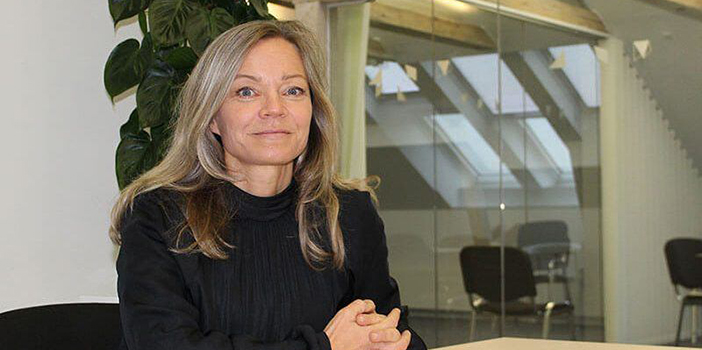 The woman from the article at work